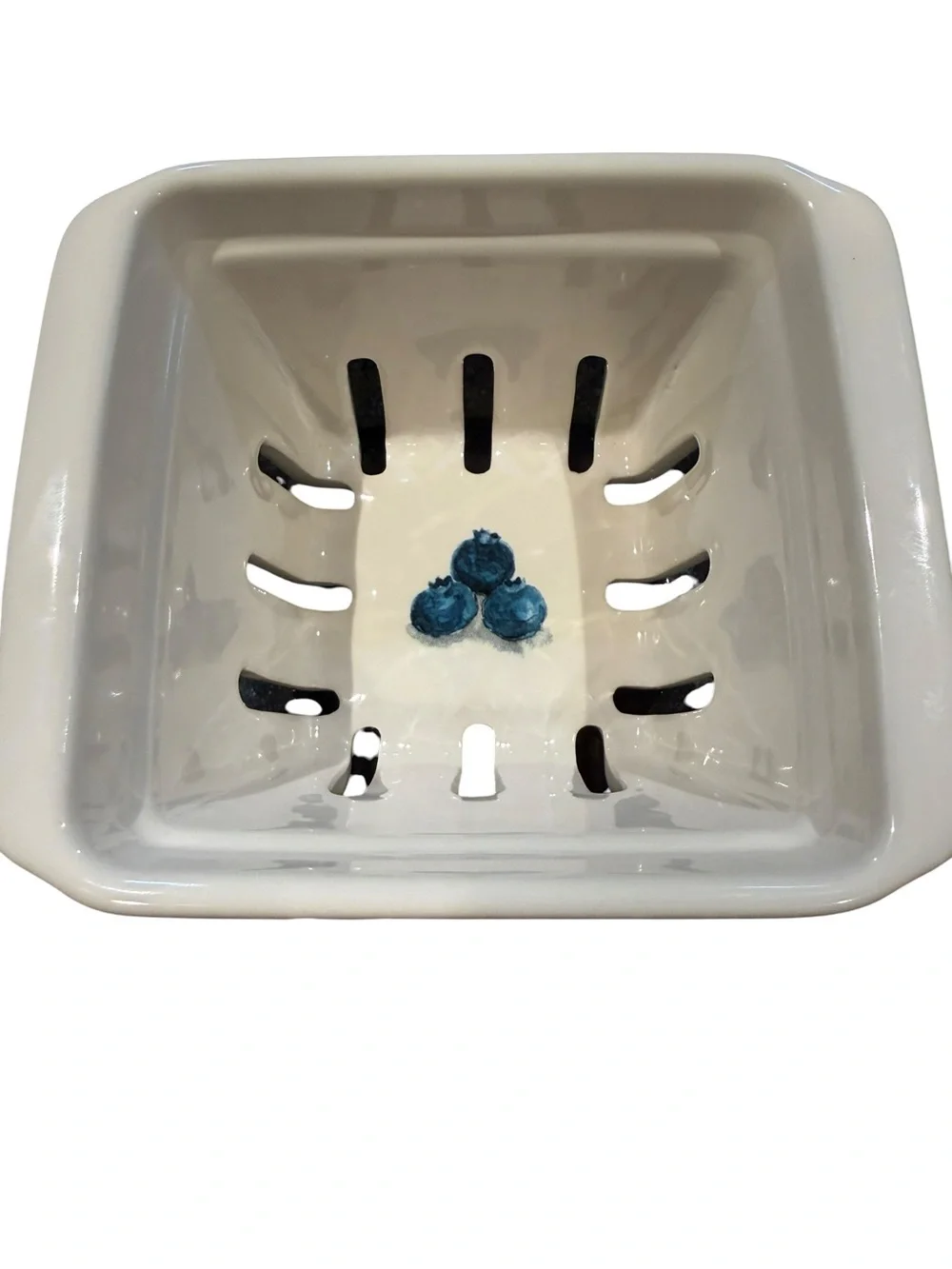 Rae Dunn Ceramic “Sweet” Blueberry Berry Bowl Colander Strainer